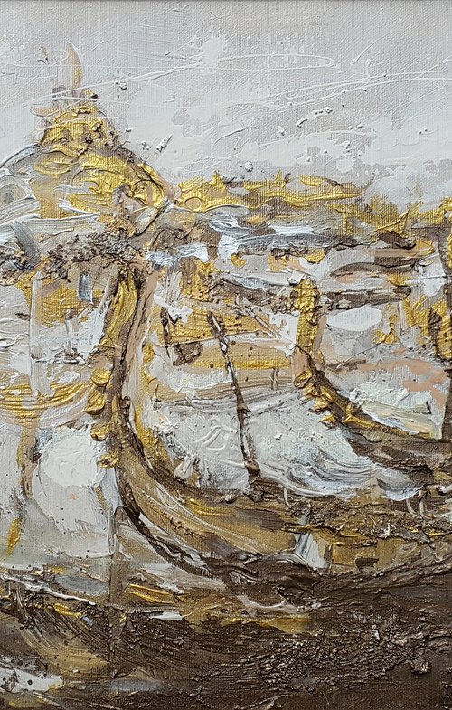 Golden Gondolas of Venice by Viktoria Lapteva