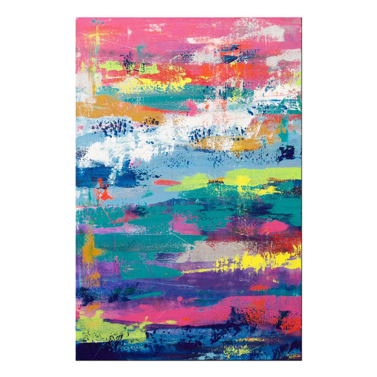 Abstract Acrylic Painting By Hilary Winfield, 24 X 36, Reclaimed 6, Original Artwork