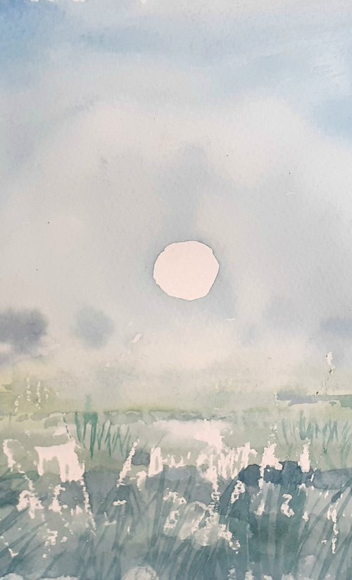 Emerging through the Mist - Norfolk scene by Lisa Mann