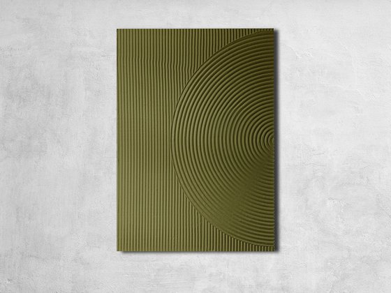 "Field 4" High textured abstract green art
