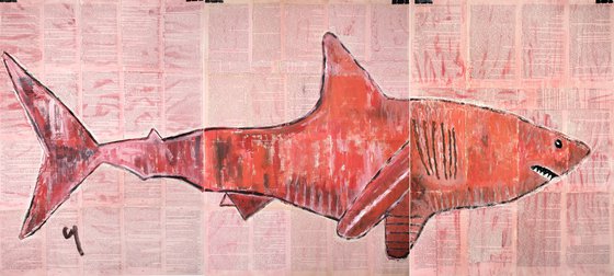 Red shark.(triptych)