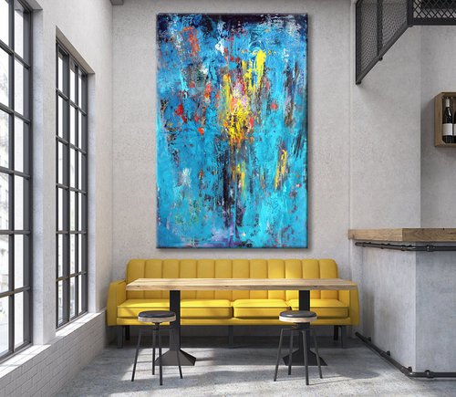 EXTRA LARGE  ABSTRACT PAINTING " Bach- The Violin Concertos" by Veljko  Martinovic