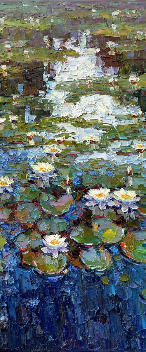 river with water lilies by Evgeny Chernyakovsky
