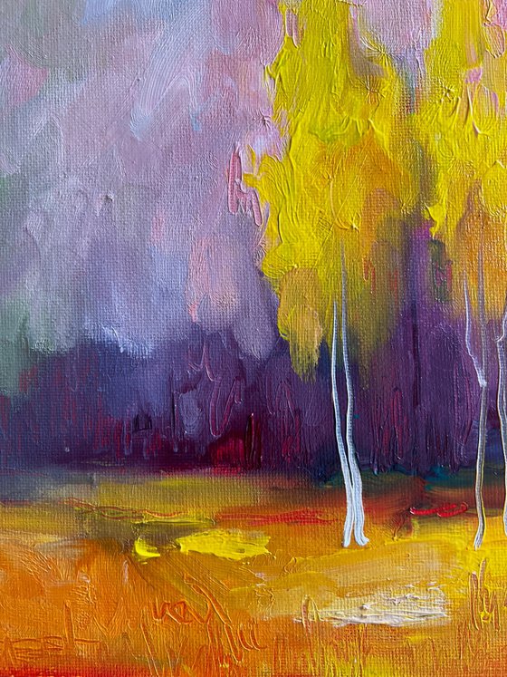 "Birches in autumn"