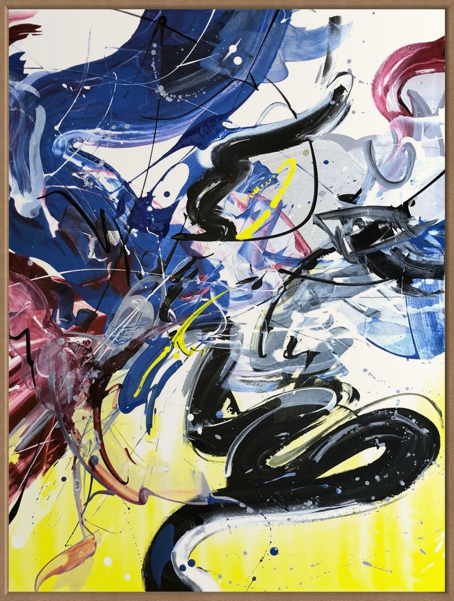 Abstract Painting By Evgenia Makarova, 24 X 31, Abstract Rhapsody 2, Original Artwork