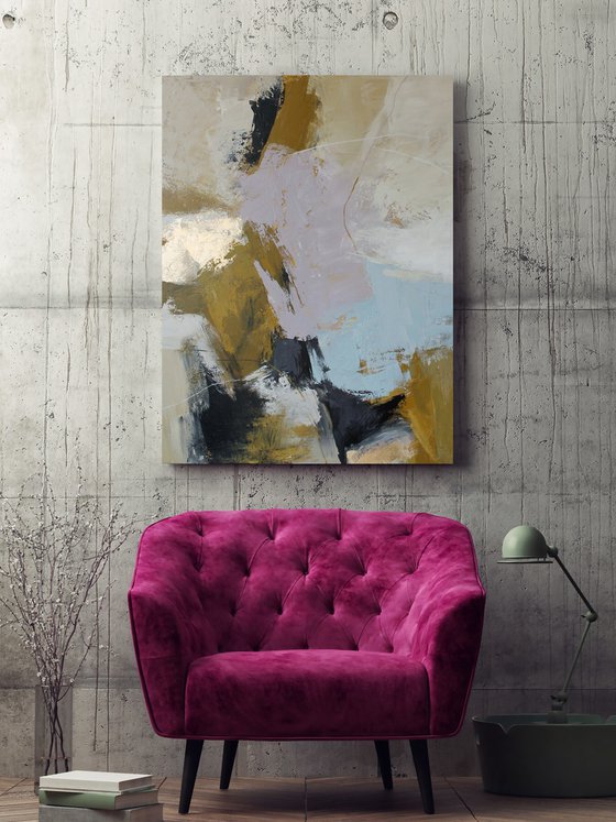 "Ness 2" Licak brown beige abstract art