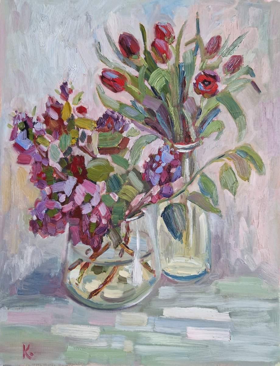 Still-life Spring flowers by Olena Kolotova