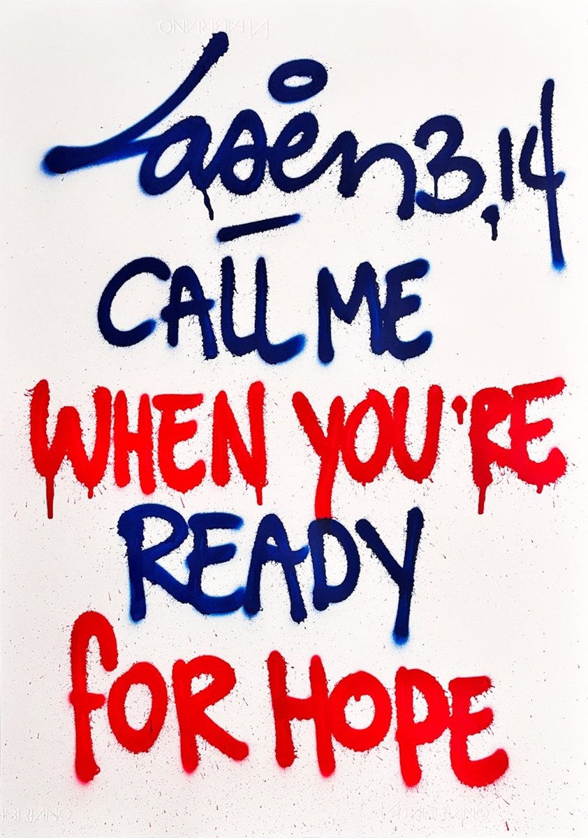 Urban And Pop Abstract Painting By Laser 3.14, 20 X 28", Call Me When You