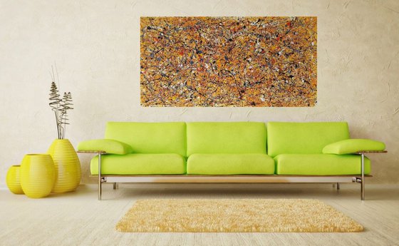MODERN ABSTRACT ACRYLIC PAINTING ON CANVAS BY M. Y.