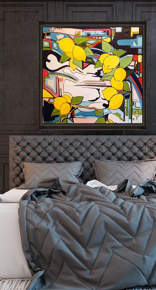 Lemon tree - large size 80 x 80 cm ( 31' x 31') by Carlo Toma