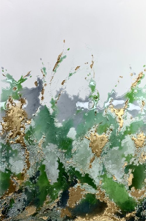 Green Goddess -  Textured Abstract by Sarah Berger