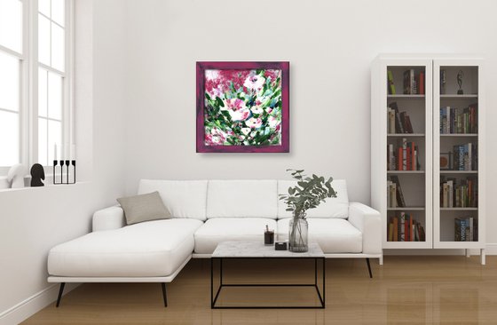 Ella's Dream - Framed Floral Painting by Kathy Morton Stanion