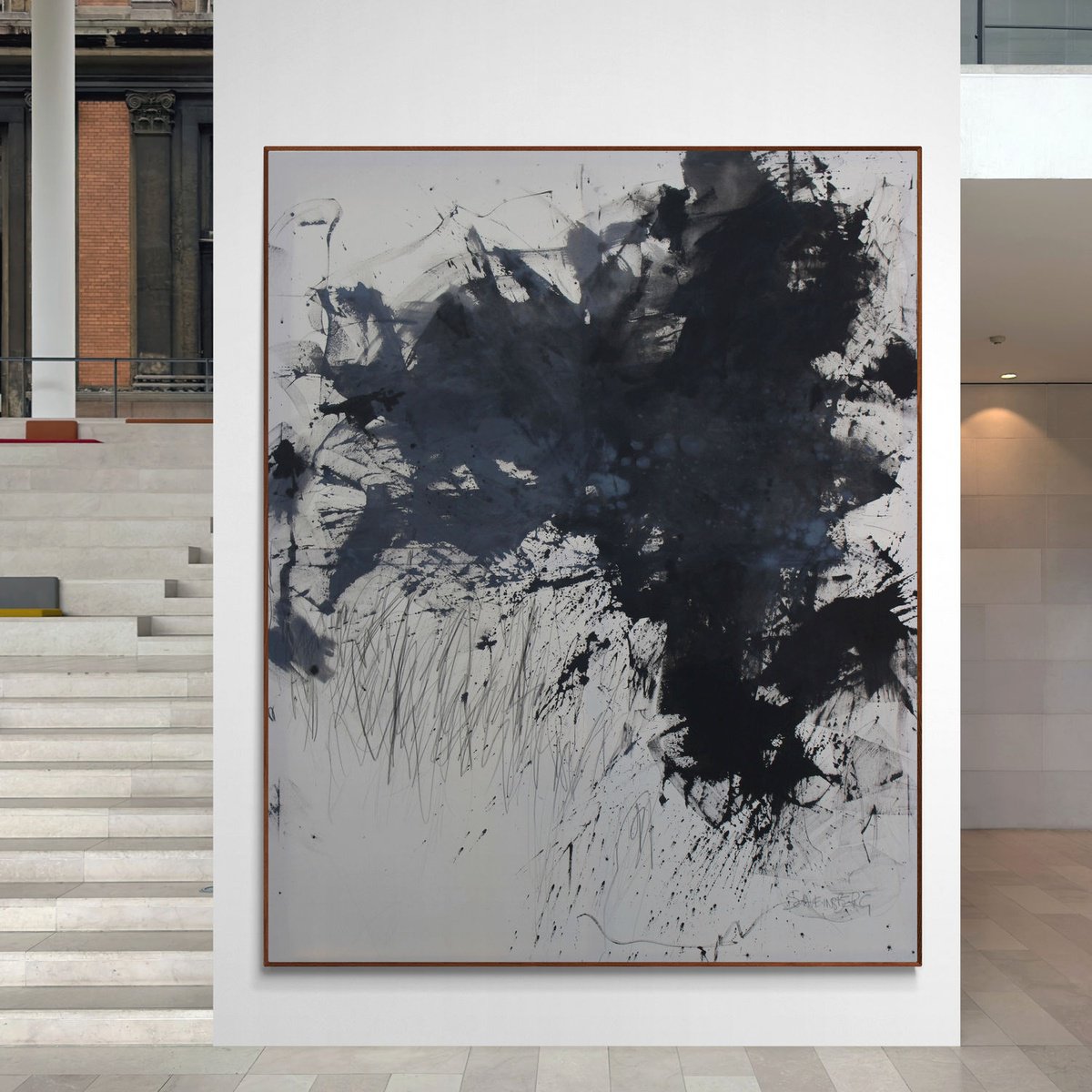 Abstract Painting By Daniela Schweinsberg, 63 X 79, Think I (Black), Original Artwork