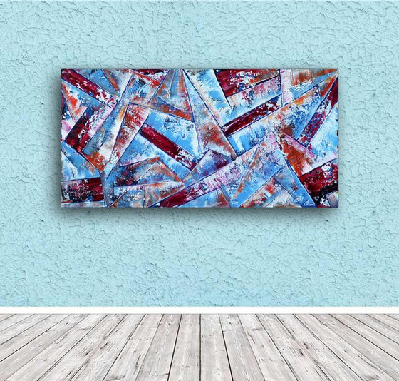 "All The Rage" - Original Large PMS Oil Painting On Canvas - 48 x 24 inches