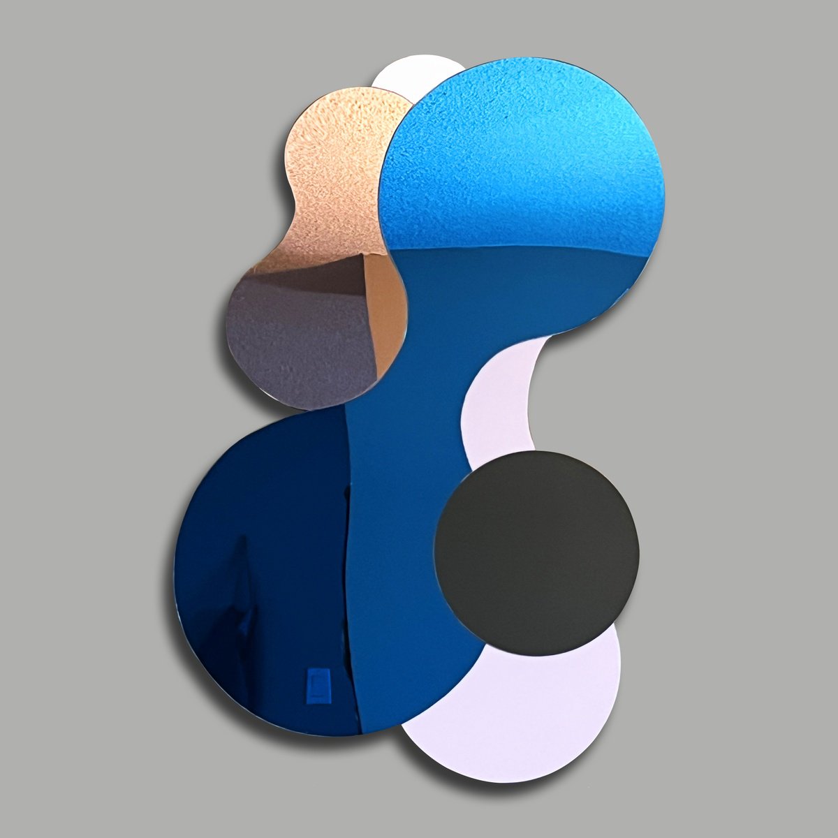 Geometric Abstract Collage By Dong Su, 16 X 25, Ethereal Cloudscapes 2, Original Artwork