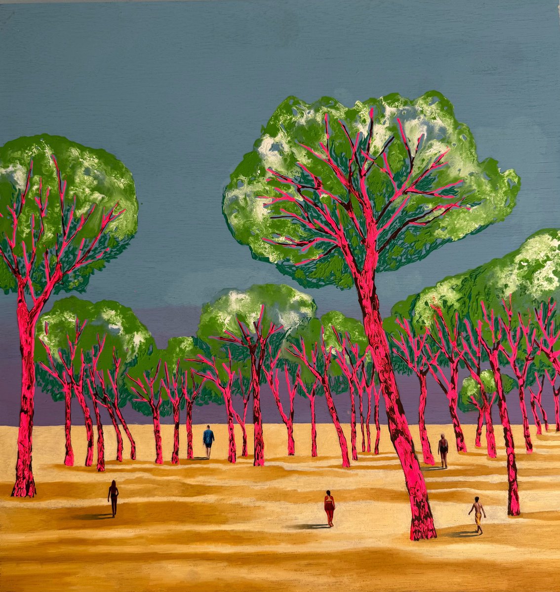 Surrealistic Landscape Painting By Stefano Pallara, 20 X 22", Frassanito N.3, Original Artwork