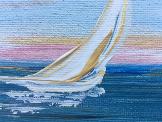 Sailing Home on a mini canvas