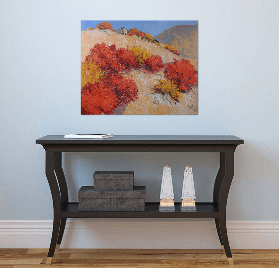 Red Trees, Autumn Landscape