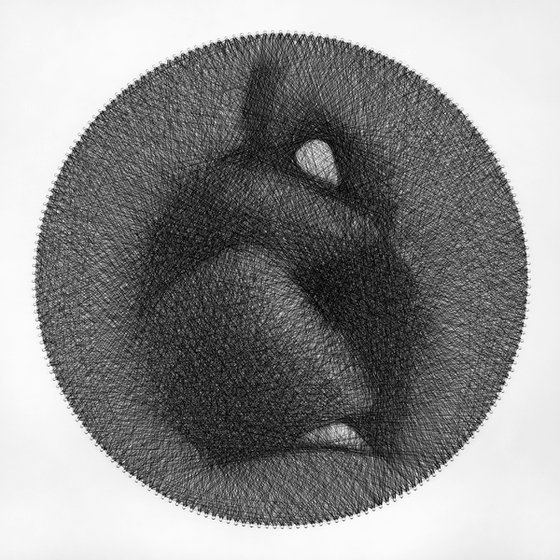 Standalone Anthropomorphic Volume String Art Sculpture