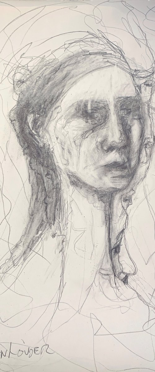 Study Of Womans Face by Ryan  Louder