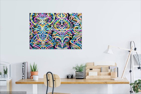 ENERGY 6624 - oil abstract painting on stretched canvas