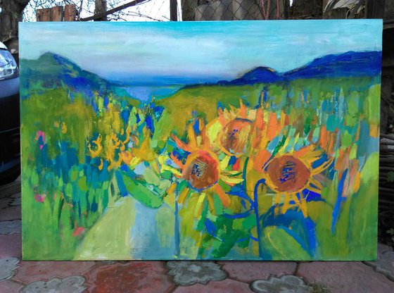 sunflowers 120x80cm