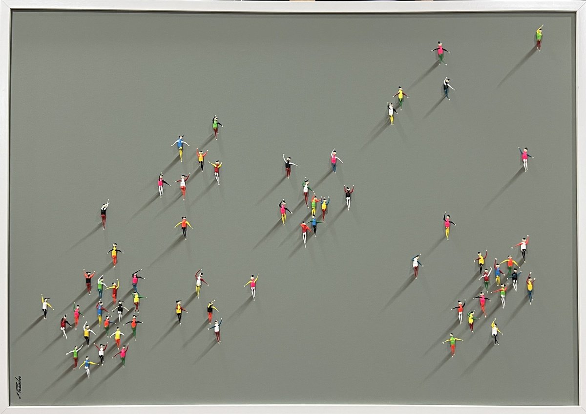 Abstract Portrait Acrylic Painting By Eka Peradze, 32 X 24, Freedom People Eka Peradze, Original Artwork