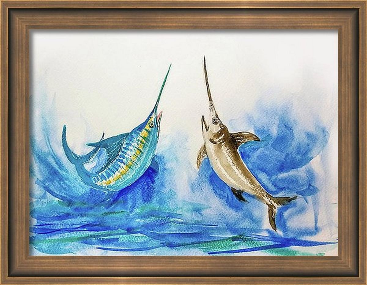 Billfish Swordfish Marlin Fish Watercolor Painti Artfinder