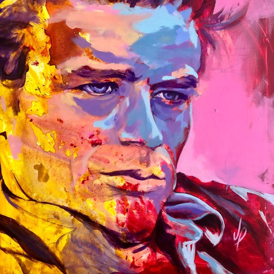 James Dean Portrait Acrylic on canvas 100x100cm