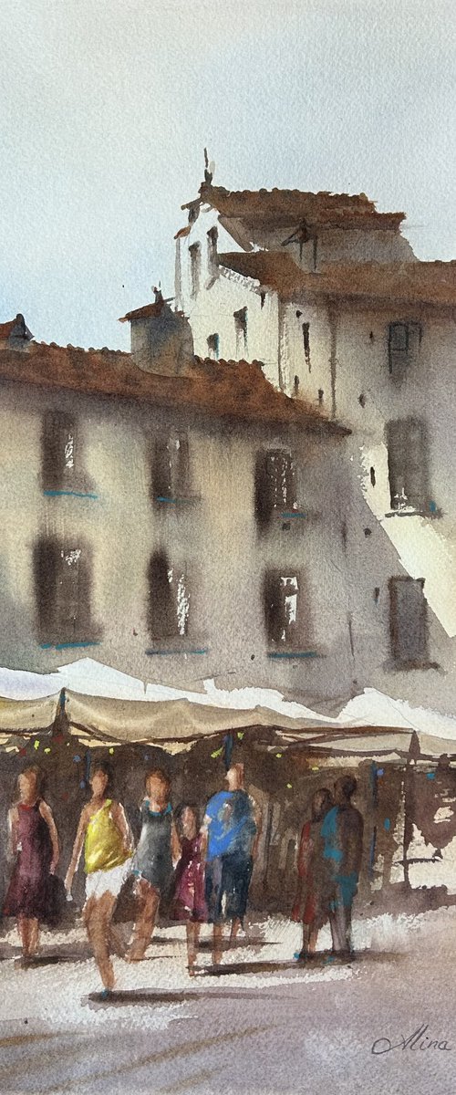 Piazza Anfiteatro, Lucca Italy by Alina Karpova