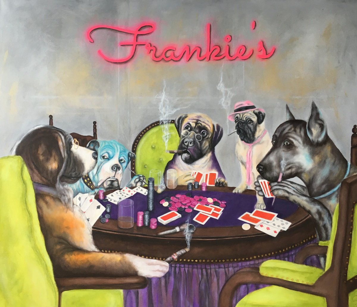 5 Dogs playing poker by Christiane Reisert