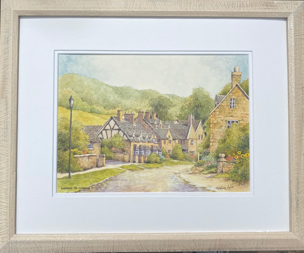 Illustrative Landscape Watercolour By Christopher Hughes, 14 X 10, Broadway. The Cotswolds. Original Watercolour, Artfinder