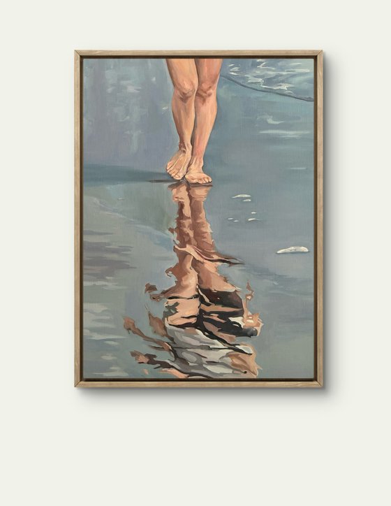 Sea coast. Reflections