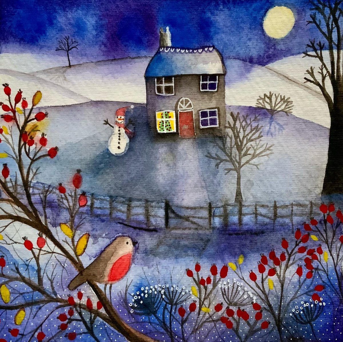 A Winter Garden, watercolour painting by Janice MacDougall