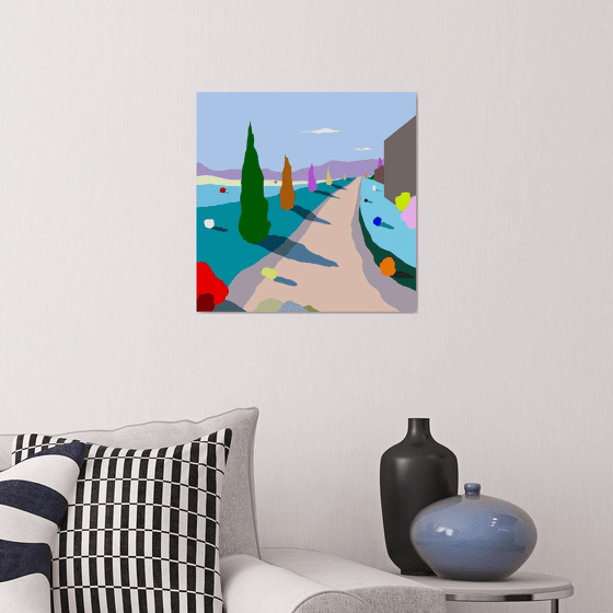 Behind the wall (tras el muro)  (pop art, landscape)