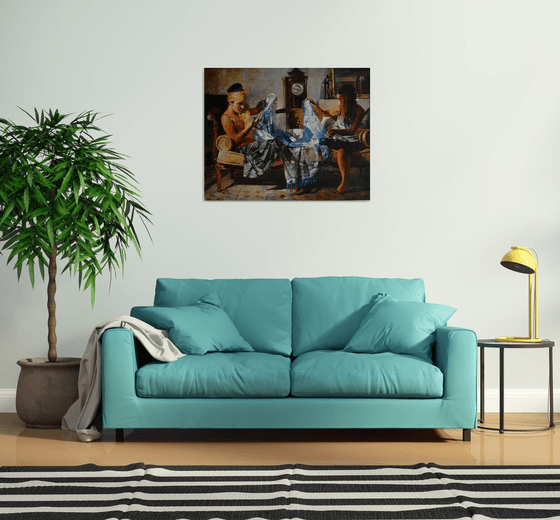 The Blue and White Shawl