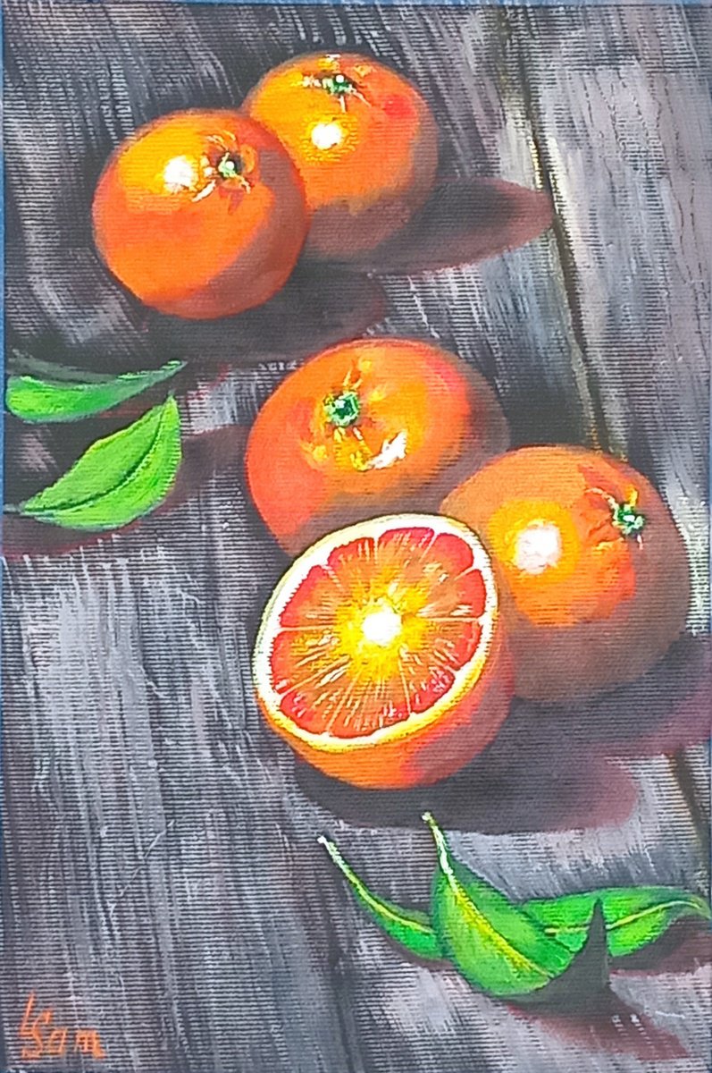 Vibrant Oranges on Midnight by Liubov Samoilova