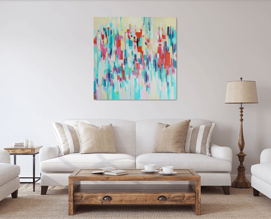 Don't worry, be happy (large colourful abstract painting with a lovely happy feeling)