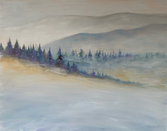 ''In the mountains''. Original oil painting