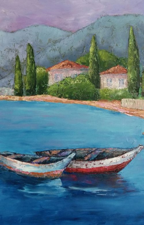 Mediterranean landscape. Memories. 90×60 cm, FREE SHIPPING by Larissa Uvarova