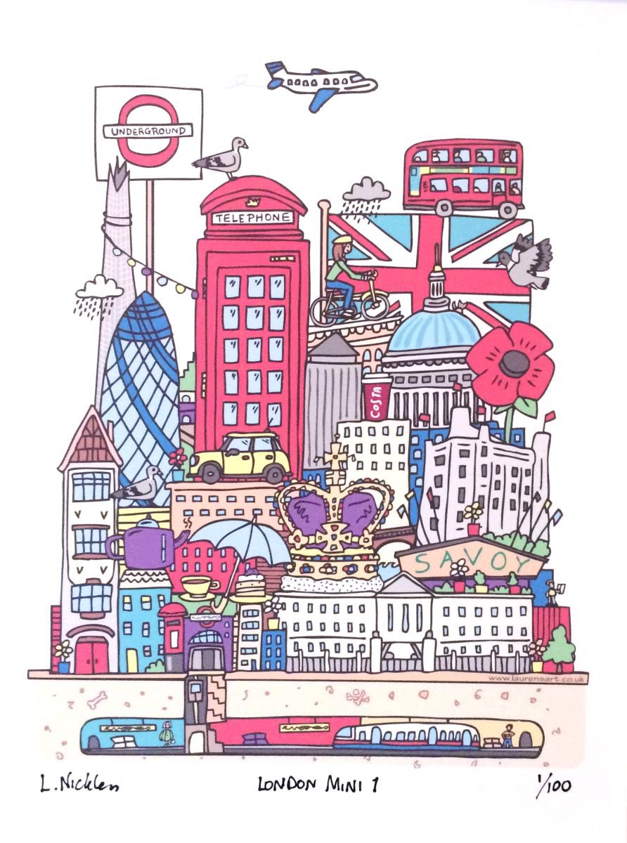 Mini London I (framed) by Lauren Nickless