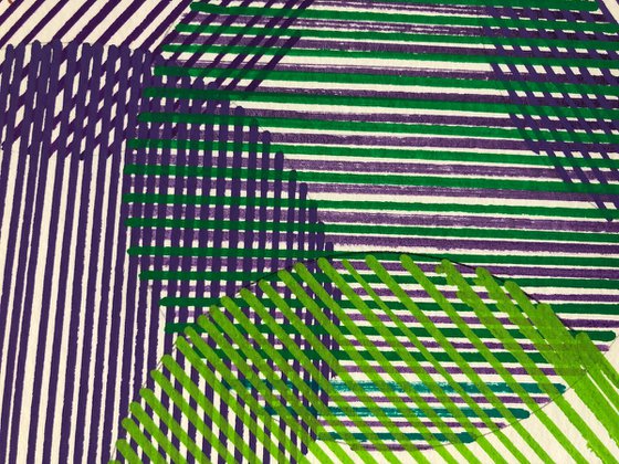 Nine Circles - purple and green stripes