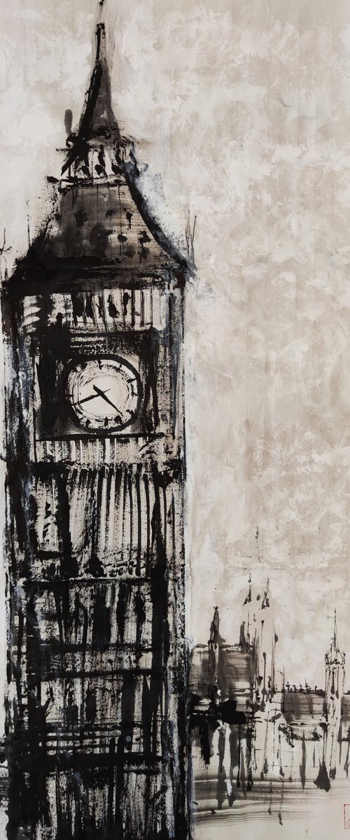 "Big Ben" - London Ink Landscape by Juliart