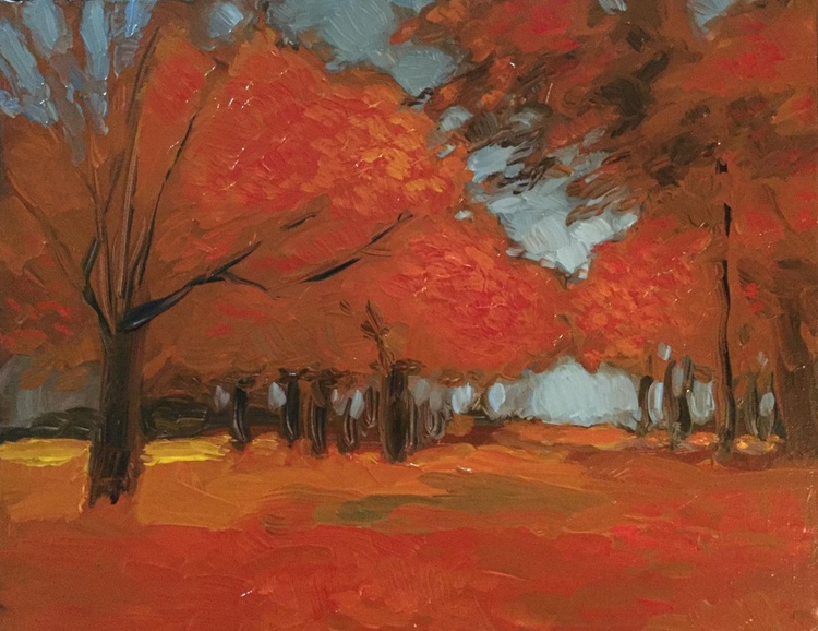 Autumn Leaves Acrylic Painting By Rod Norman Artfinder