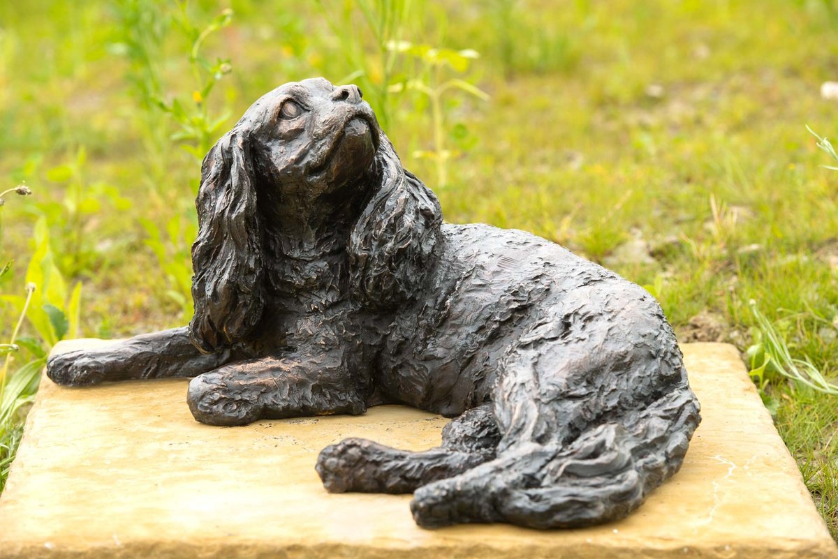 Animal Bronze Sculpture By Tanya Russell, 23 X 11", King Charles Foundry Bronze, Original Artwork