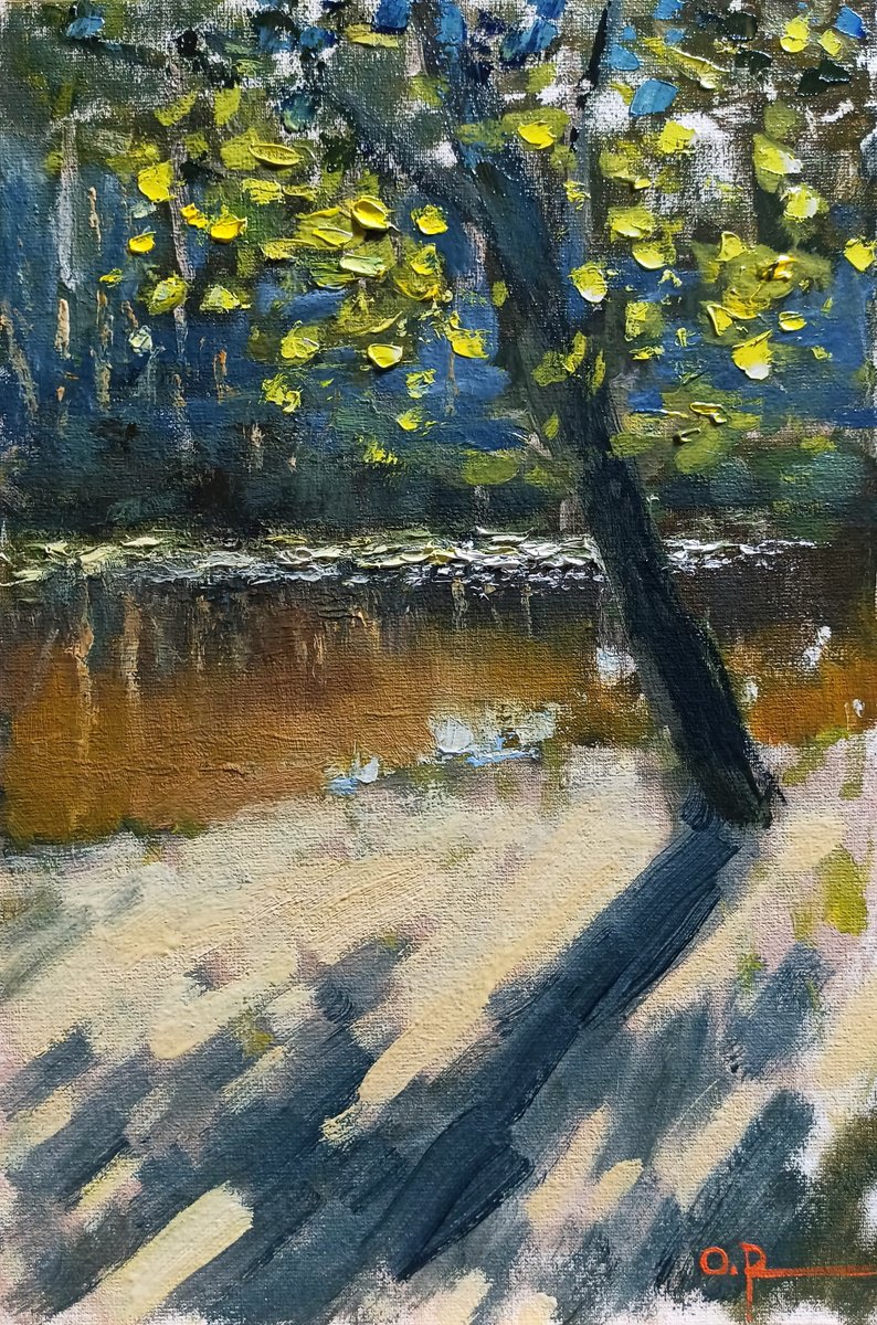 Impressionistic Landscape Oil Painting By Oleh Rak, 8 X 12", Sunny Morning, Original Artwork