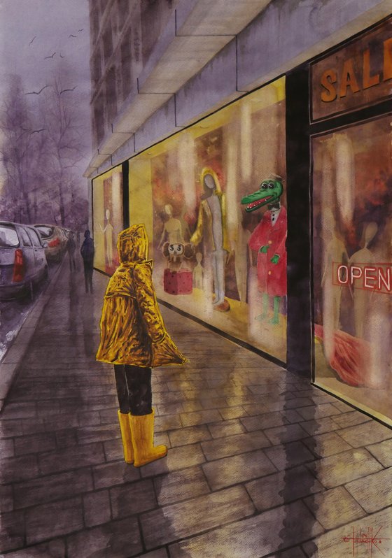 "Shopwindow" Watercolor on paper 72x50