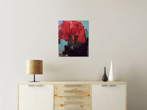 The red flowers.