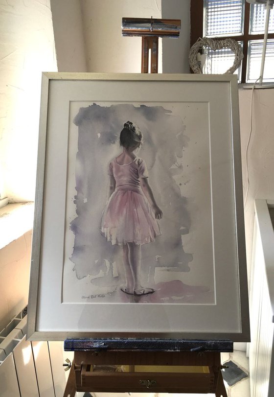 Ballerina painting - "Butterflies" FRAMED WATERCOLOUR PAINTING