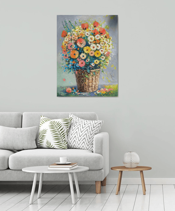 Wildflowers in a Basket